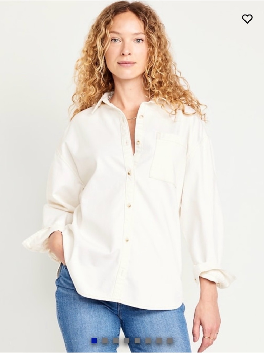 Old Navy Cream Button-Down Oversized Shirt